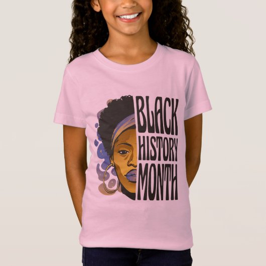 黒人の歴史月間 - メラニン女性女王 Tシャツ (正面)
