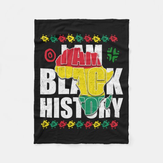 黒人の歴史、黒人の誇り ブラック+アフリカ系アメリカ人の贈り物 フリースブランケット (正面)