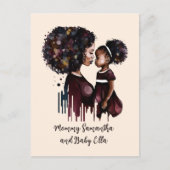 黒人の母と娘のカスタマイズギフト(4) ポストカード (正面)