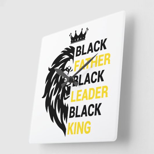 黒人の父、黒人の指導者、黒人の王 スクエア壁時計 (傾斜)