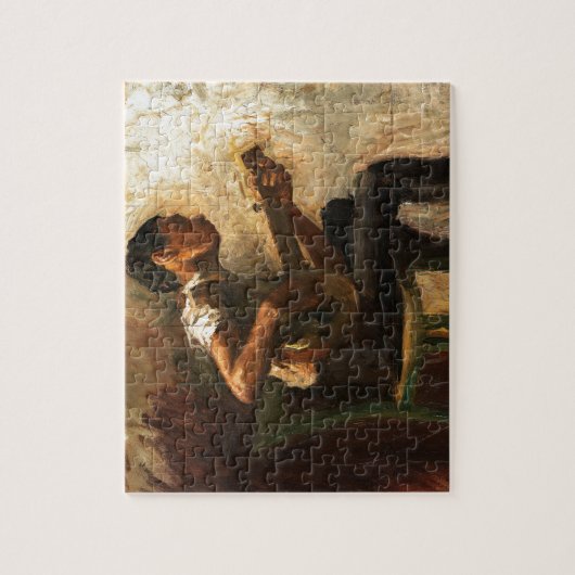 黒人の男の子の踊りのための勉強 ジグソーパズル (縦)