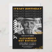 黒人の男性 写真 スプレー塗料 91歳の誕生日 招待状 (正面)