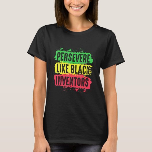 黒人の発明者たちがアフリカ系アメリカ人の歴史を過重に語る Tシャツ (正面)