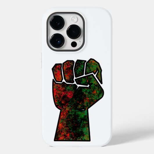 黒人の誇り 赤 緑の拳 パンアフリカンフラッグ ユニティ Case-Mate iPhoneケース (裏面)