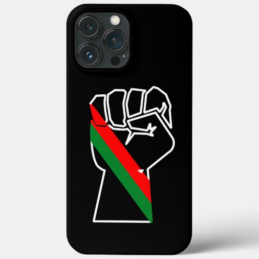 黒人の誇り 赤 緑の拳 パンアフリカンフラッグ ユニティ Case-Mate iPhoneケース (裏面)