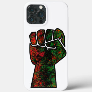 黒人の誇り 赤 緑の拳 パンアフリカンフラッグ ユニティ iPhone 13 PRO MAXケース