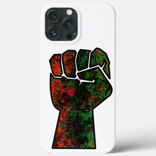 黒人の誇り 赤 緑の拳 パンアフリカンフラッグ ユニティ Case-Mate iPhoneケース (裏面)