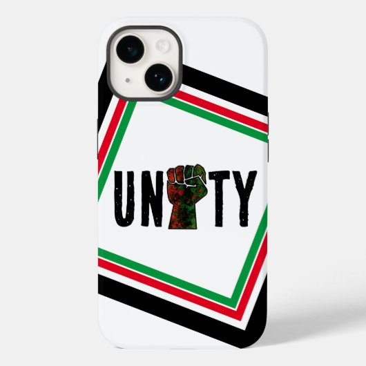 黒人の誇り 赤 緑の拳 パンアフリカンフラッグ ユニティ Case-Mate iPhoneケース (裏面)