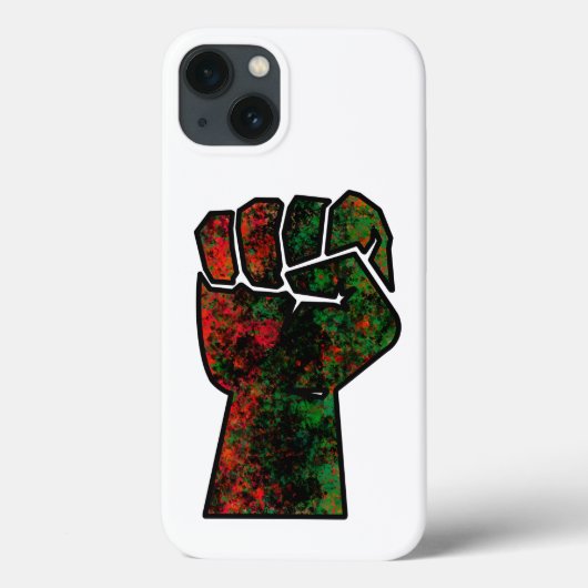 黒人の誇り 赤 緑の拳 パンアフリカンフラッグ ユニティ Case-Mate iPhoneケース (裏面)