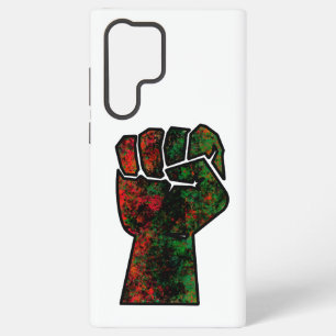 黒人の誇り 赤 緑の拳 パンアフリカンフラッグ ユニティ SAMSUNG GALAXY S22 ULTRAケース