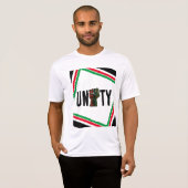 黒人の誇り 赤 緑の拳 パンアフリカンフラッグ ユニティ Tシャツ (正面フル)