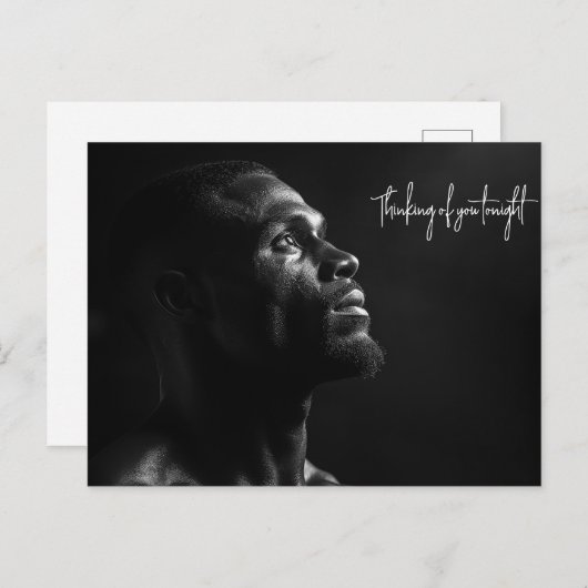 黒人の顔B&W写真のシルエット ポストカード (正面/裏面)