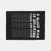 黒人は黒人話と聞黒人学という フリースブランケット (正面(横))