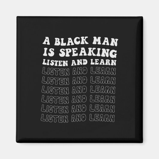 黒人は黒人話と聞黒人学という マグネット (正面)