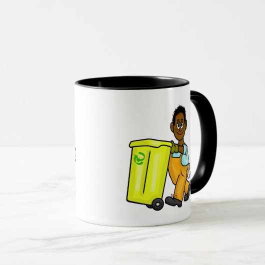 黒人またはアフリカ系アメリカ人のガベージマン名Mug マグカップ (正面右)