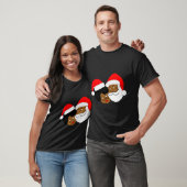 黒人を愛するサンタクロースとクラウス夫人 エスニックなクリスマス Tシャツ (ユニセックス)