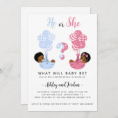 黒人アフリカ系アメリカ人ジェンダーリビール招待状 招待状 (正面/裏面)