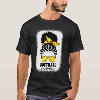 黒人アフリカ系アメリカ人ソフトボールママ捕手投手 Tシャツ