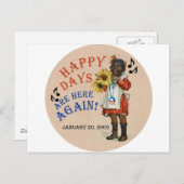 黒人アメリカーナ・オバマ氏、日が再び訪れる ポストカード (正面/裏面)