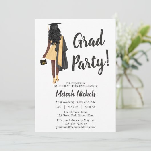 黒人アメリカ人女子大学卒業 招待状 (スタンド正面)