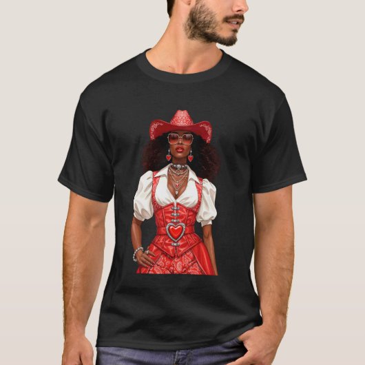 黒人カウガール メラニン Tシャツ (正面)