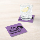 黒人クイーンアフロアフリカ系アメリカ人 スクエアペーパーコースター (インサイチュ)