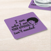 黒人クイーンアフロアフリカ系アメリカ人 スクエアペーパーコースター (アングル)