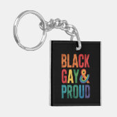 黒人ゲイプライド LGBTQ 黒人クィア キーホルダー (正面左)
