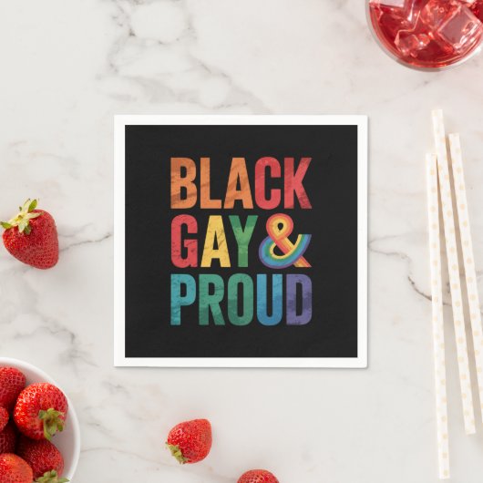 黒人ゲイプライド LGBTQ 黒人クィア スタンダードカクテルナプキン (インサイチュ)