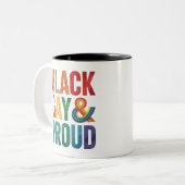 黒人ゲイプライド LGBTQ 黒人クィア ツートーンマグカップ (正面左)