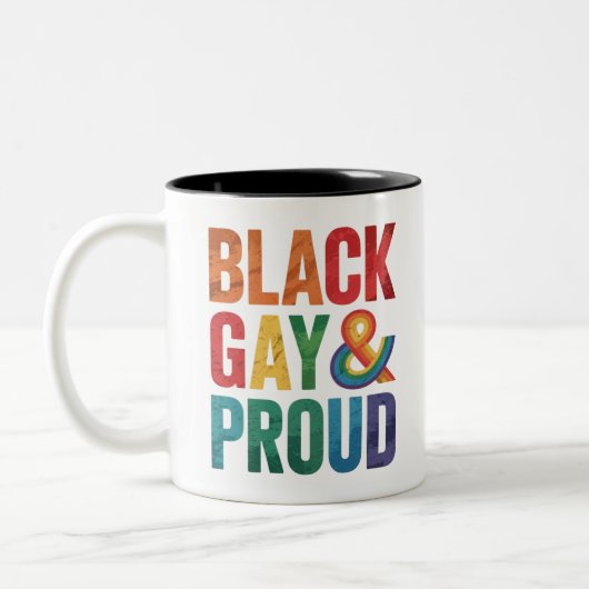 黒人ゲイプライド LGBTQ 黒人クィア ツートーンマグカップ (左)