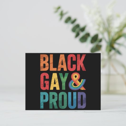黒人ゲイプライド LGBTQ 黒人クィア ポストカード (スタンド正面)