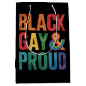 黒人ゲイプライド LGBTQ 黒人クィア ミディアムペーパーバッグ (正面)