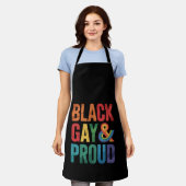黒人ゲイプライド LGBTQ 黒人クイア エプロン (着用した状態)