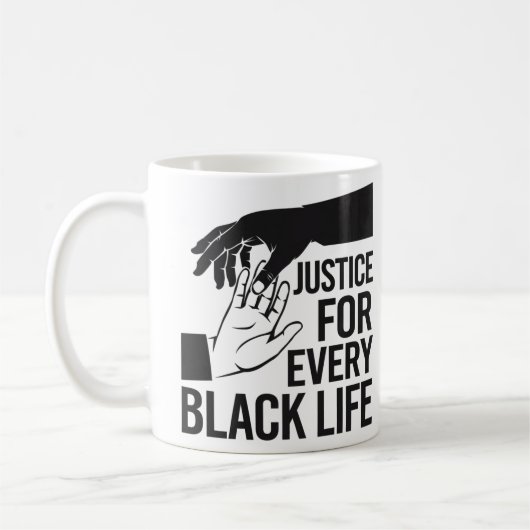 黒人コミュニティのための社会正義 コーヒーマグカップ (左)