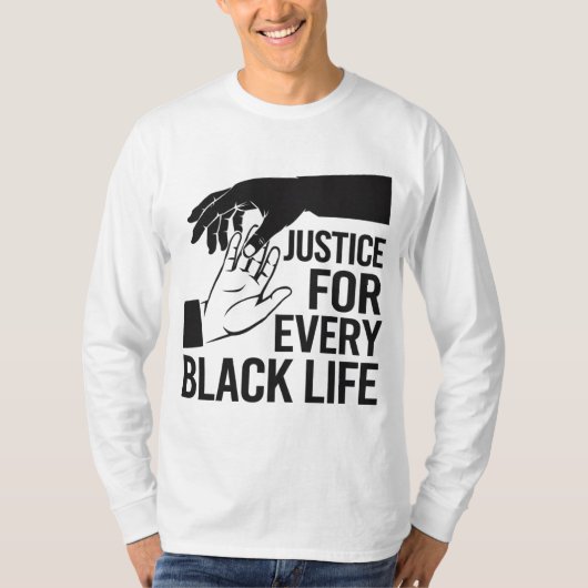 黒人コミュニティのための社会正義 Tシャツ (正面)