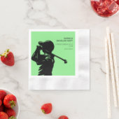 黒人ゴルファー ゴルフ旅行 独身パーティー ミニマル 縁ありカクテルナプキン (インサイチュ)