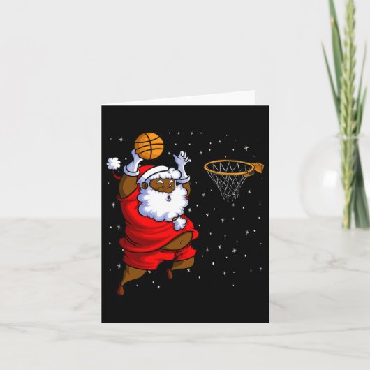 黒人サンタクロースのクリスマスビスケットビー  カード (正面)