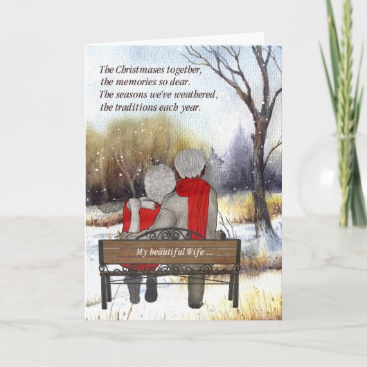 黒人シニア夫婦のためのクリスマスカード シーズンカード (正面)