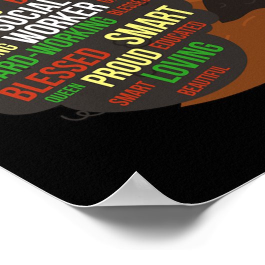 黒人ソーシャルワーカーアフリカ系アメリカ人ソーシャルワーカー ポスター (角)