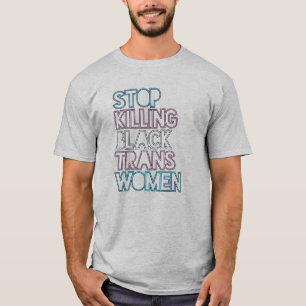 黒人トランス女性の殺害を止めよう Tシャツ