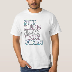 黒人トランス女性の殺害を止めよう Tシャツ