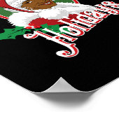 黒人ハッピーホリデーズアフリカ系アメリカ人サンタmrs ポスター (角)