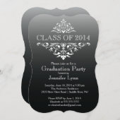 黒人フォーマルの栄エレガントえる卒業パーティー 招待状 (正面/裏面)