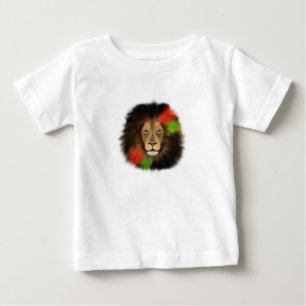 黒人プライド ライオン 赤 緑 ユニティ ジャングル 猫 王 ベビーTシャツ