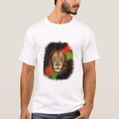 黒人プライド ライオン 赤 緑 ユニティ ジャングル 猫 王 Tシャツ (正面)