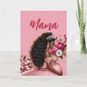 黒人ママのピンクとゴールドのお祝い カード (裏面)