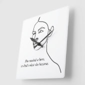 黒人ミニマルが英雄霊感女  スクエア壁時計 (傾斜)