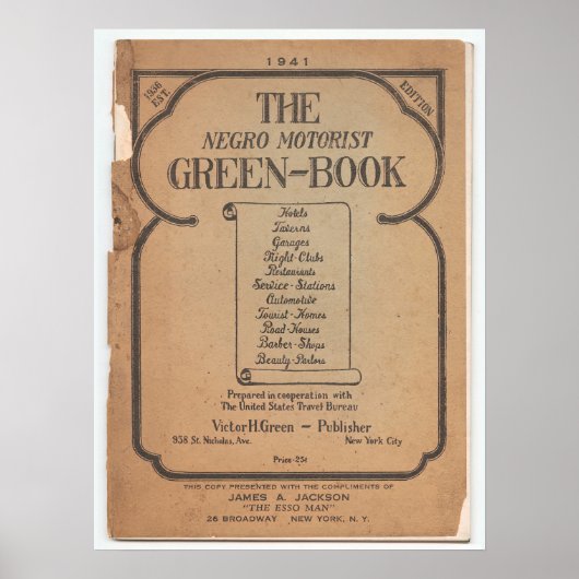 黒人モーターリストのグリーンブック ポスター (正面)