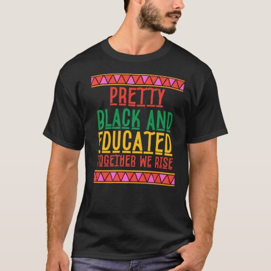黒人共かわいらしに教育を受けよ Tシャツ (正面)